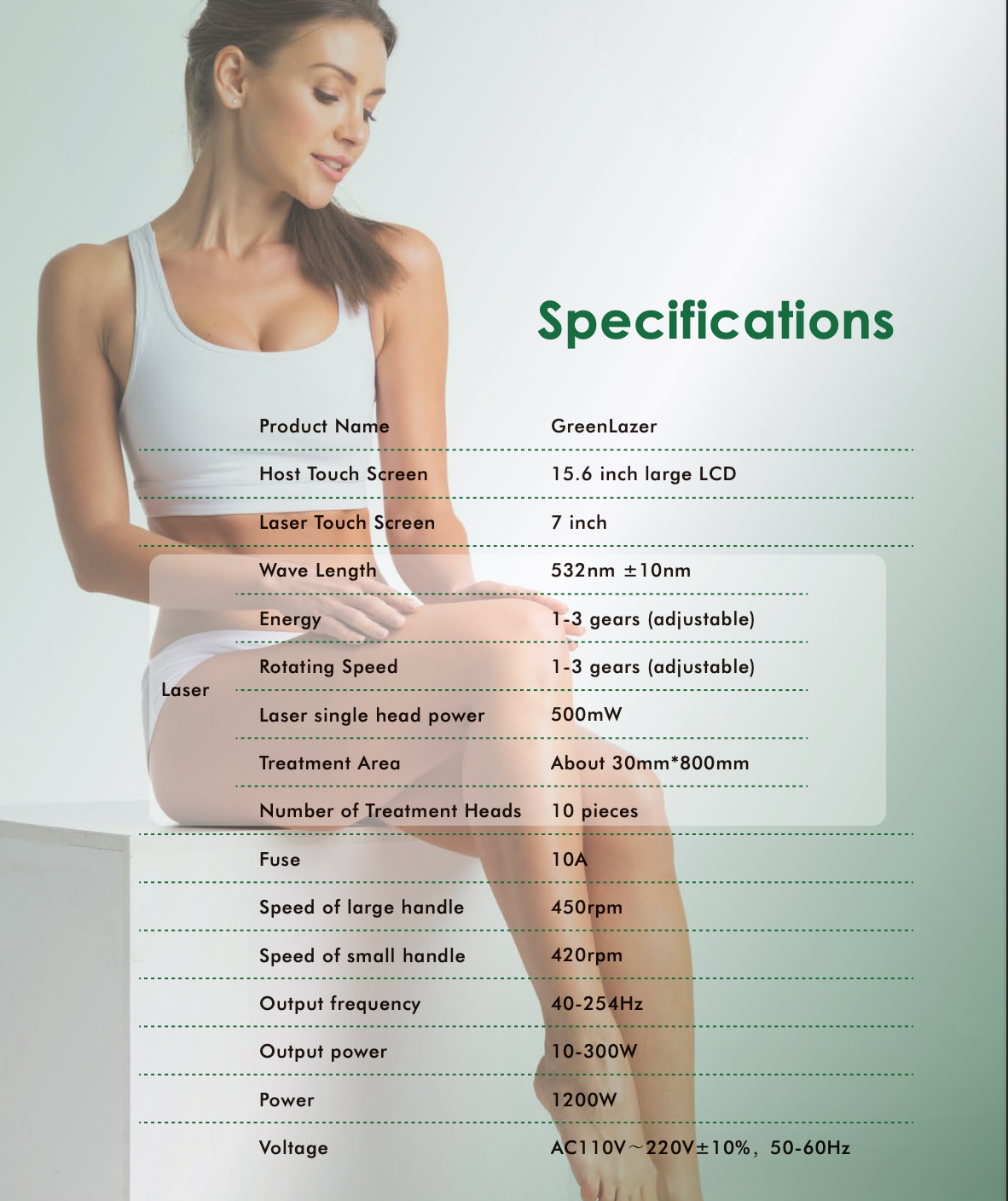 GreenLazer Roller GBS Machine for fat loss