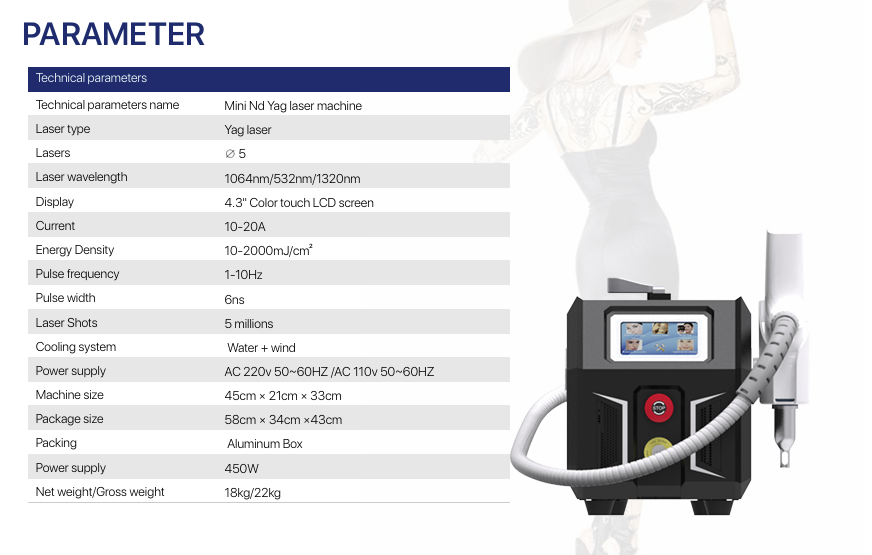 Mini ND YAG PRO4 Laser Tattoo Removal Machine