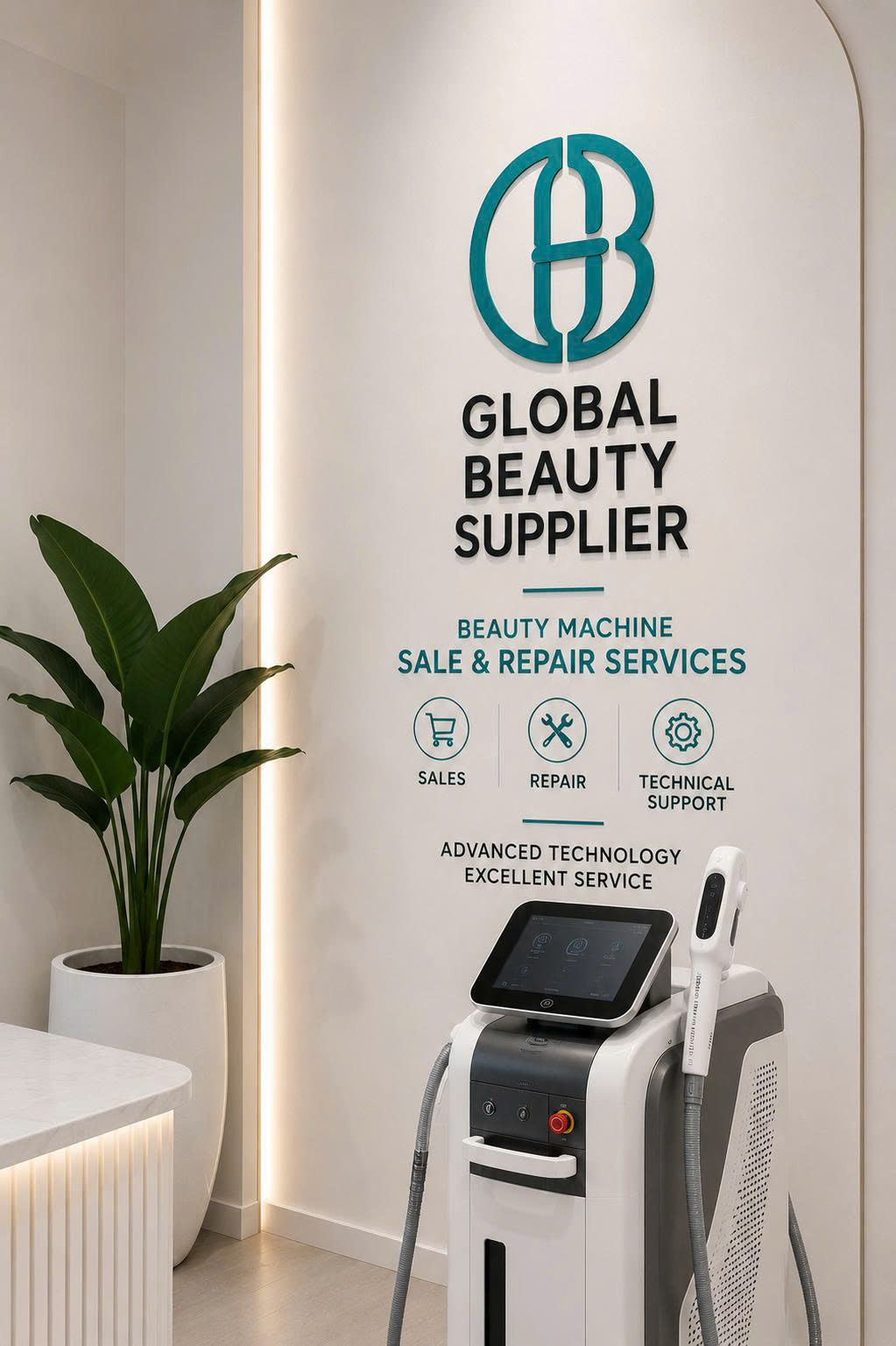 Global Beauty Supplier showroom and equipment
